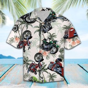 Motorbike Tropical Vintage Hawaiian Shirt - For Men and Women - Fanshubus