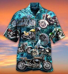 Motorcycles Once A Biker Hawaiian Shirt- For men and women - Fanshubus