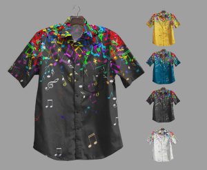Music Notes Hawaiian Shirt Summer Shirt- For men and women - Fanshubus