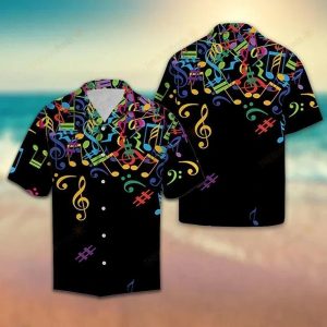 Music Notes Multicolor Unique Design Hawaiian Shirt For Men Women- For men and women - Fanshubus