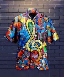 Musical Note Guitar Hawaiian Shirt- For men and women - Fanshubus