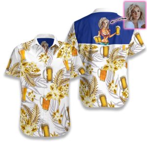 My Sexy Beer Girl Yellow Ez09 Custom Hawaiian Shirt- For men and women - Fanshubus