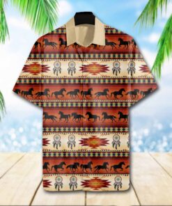 Native Horse Hawaiian Shirt 3D .