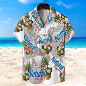 Natural Light Funny Pineapple All Over Print 3D Hawaiian Shirt And Beach Short- For men and women - Fanshubus