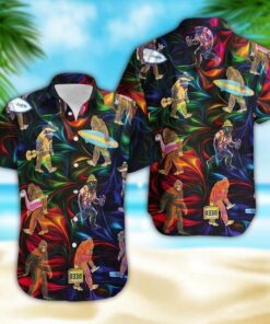 Neon Bigfoot Tropical Hawaiian Shirt