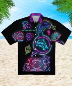 Neon Dolphin Hawaiian Shirt