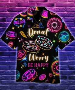 Neon Donut Rain Hawaiian Shirt- For men and women - Fanshubus