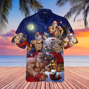 No Lift No Gift Christmas Workout Santa Hawaiian Shirt For Men Women- For men and women - Fanshubus