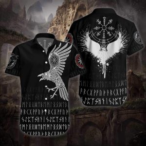 Norse Mythology The Raven Of Odin Hawaiian Shirt | For Men &amp; Women | Adult |- For men and women - Fanshubus