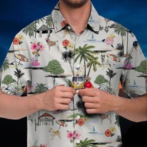 Norwegian Buhund Hawaiian Shirt Hawaii Beach Retro .
