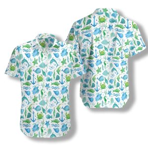 Ocean Fish Pattern Hawaiian Shirt | For Men &amp; Women | Adult | Hl1046- For men and women