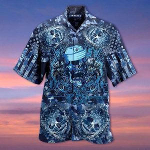 Old Navy Sailor Skull Hawaiian Shirt | Crazy Funny Hawaiian Shirt- For men and women - Fanshubus