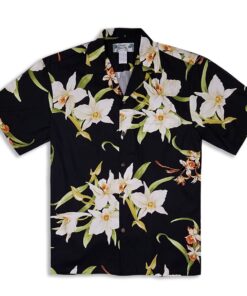 Orchid Black High Quality Hawaiian Shirt