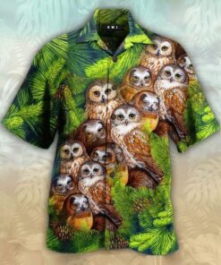 Owls Green High Quality Hawaiian Shirt