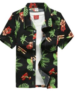 Palm Tree Black Amazing Design Unisex Hawaiian Shirt- For men and women - Fanshubus