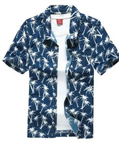 Palm Tree Blue Amazing Design Unisex Hawaiian Shirt- For men and women - Fanshubus