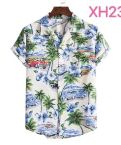 Palm Tree White Awesome Design Unisex Hawaiian Shirt- For men and women - Fanshubus