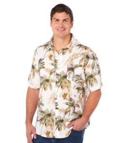 Palm White High Quality Hawaiian Shirt- For men and women - Fanshubus