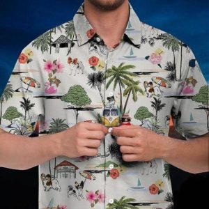 Papillon Hawaiian Shirt Hawaii Beach Retro - Fanshubus