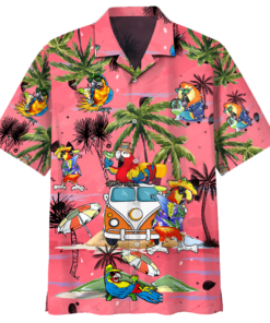 Parrot Beach Pattern- Hawaiian Shirt K - For Men and Women - Fanshubus