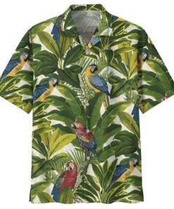 Parrot Green Unique Design Unisex Hawaiian Shirt- For men and women - Fanshubus