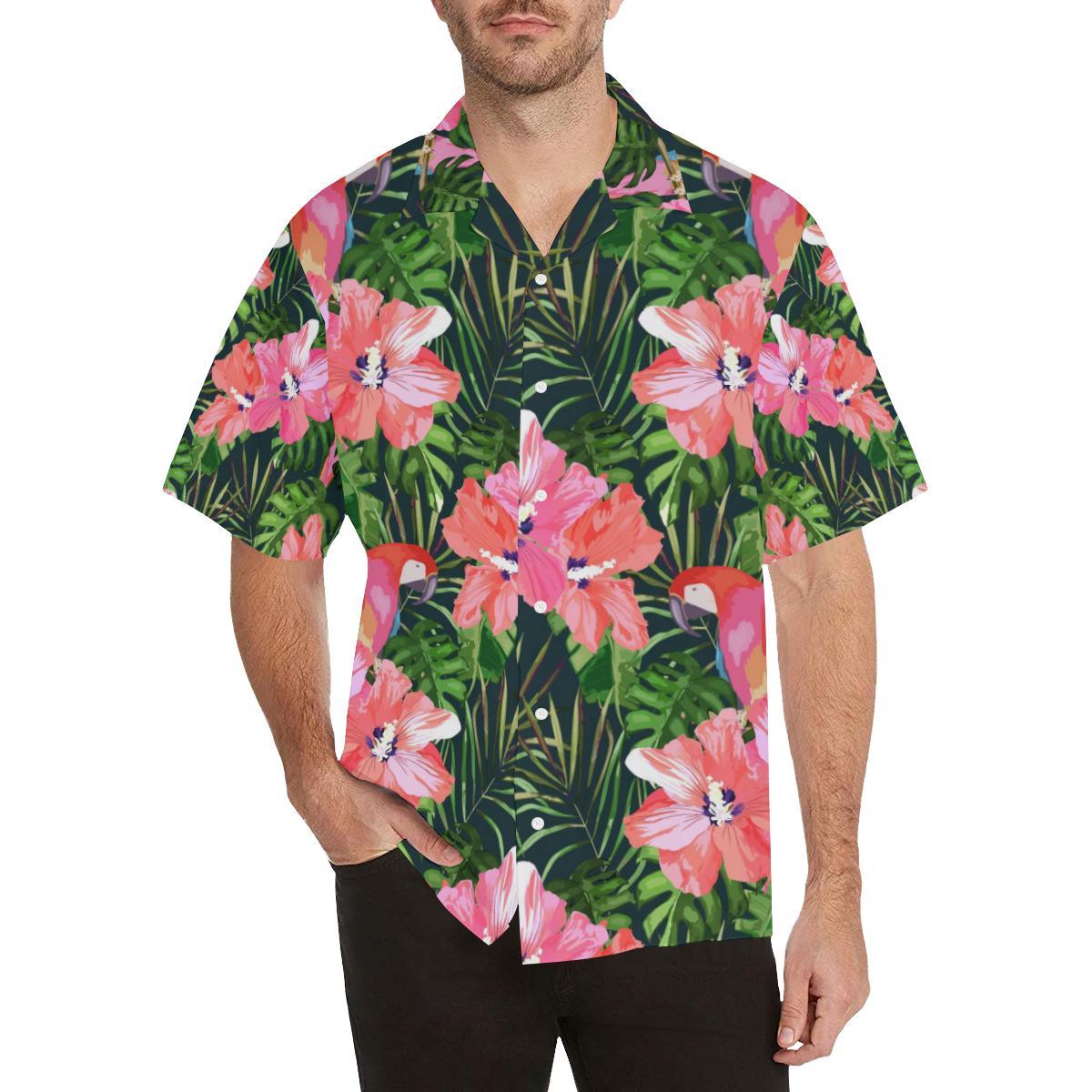 parrot_leaves_pattern_mens_all_over_print_hawaiian_shirt_4862.jpg