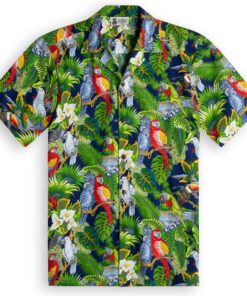 Parrot Legend Navy Hawaiian Shirts at The Hawaiian Shirt Shop