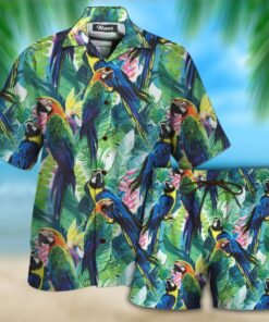 Parrot So Fresh Hawaiian Shirt Set For Men Women- For men and women - Fanshubus