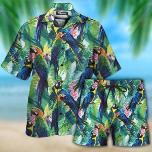 Parrot So Fresh Hawaiian Shirt Set For Men Women- For men and women - Fanshubus