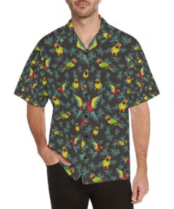 Parrot Themed Print Hawaiian Shirt