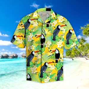 Parrots Hibiscus Tropical Hawaiian Shirt For Men Women- For men and women - Fanshubus