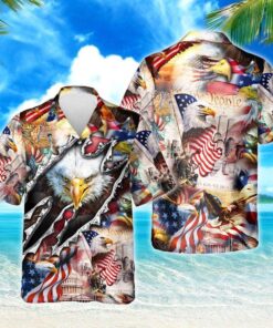 Patriotic Eagle Hawaiian Shirt THH3182HW - For Men and Women Fanshubus