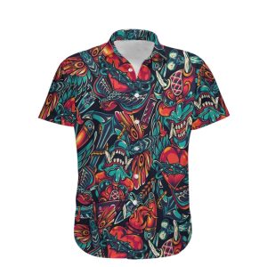 Pattern Flower Love Hawaiian Shirt | For Men &amp; Women | Adult | Hw5214- For men and women