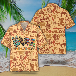 Peace Love Texas Hawaiian Shirt | For Men &amp; Women | Adult | Hw7558- For men and women