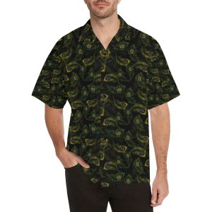 Peacock Feather Pattern Design Print Hawaiian Shirt- For men and women - Fanshubus
