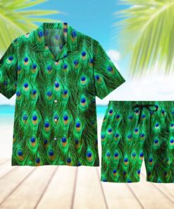 Peacock Hawaiian Shirt Set  -  Unisex