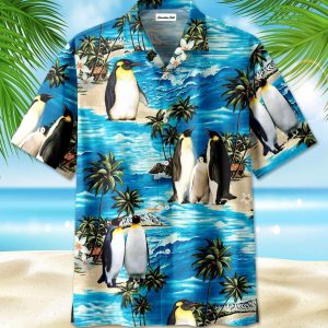 Penguin Family On Beach Hawaiian Shirt For Men Women- For men and women - Fanshubus