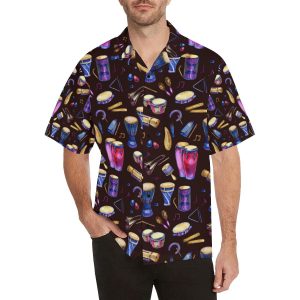 Percussion Neon Pattern Print Design Hawaiian Shirt- For men and women - Fanshubus