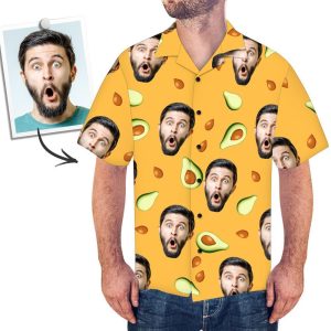 Personalised Face Hawaiian Shirt for Men Avocado - For men and women - Fanshubus