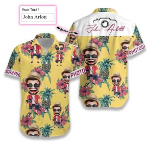 Photographer Seamless Pattern Custom Hawaiian Shirt- For men and women - Fanshubus