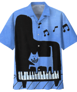 Piano Cat Hawaiian Shirt For Men Women- For men and women - Fanshubus