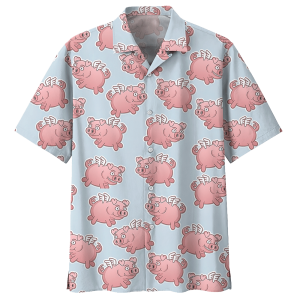 Pig Blue Amazing Design Unisex Hawaiian Shirt- For men and women - Fanshubus