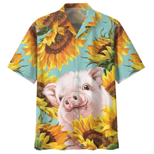 Pig Blue Unique Design Unisex Hawaiian Shirt- For men and women - Fanshubus