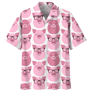 Pig White Amazing Design Unisex Hawaiian Shirt- For men and women - Fanshubus