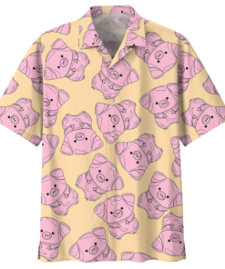 Pig Yellow Nice Design Unisex Hawaiian Shirt- For men and women - Fanshubus