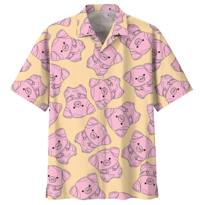 Pig Yellow Nice Design Unisex Hawaiian Shirt- For men and women - Fanshubus