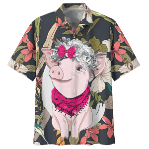 Pig Gray Amazing Design Unisex Hawaiian Shirt- For men and women - Fanshubus