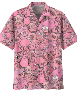 Pig Hawaiian Shirt Black For Men Women- For men and women - Fanshubus