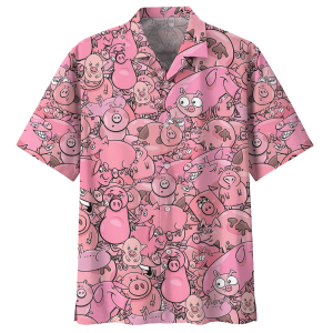 Pig Hawaiian Shirt Black For Men Women- For men and women - Fanshubus