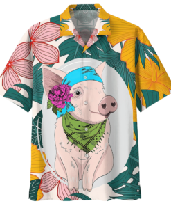 Pig Hawaiian Shirt Clothing Navy For Men Women- For men and women - Fanshubus